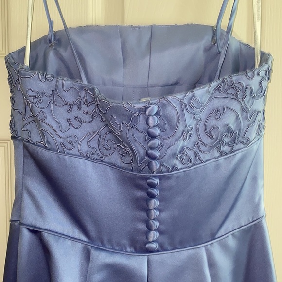 Size 2 Periwinkle dress from David’s Bridal. Wore once I have cleaned the dress - Picture 5 of 14